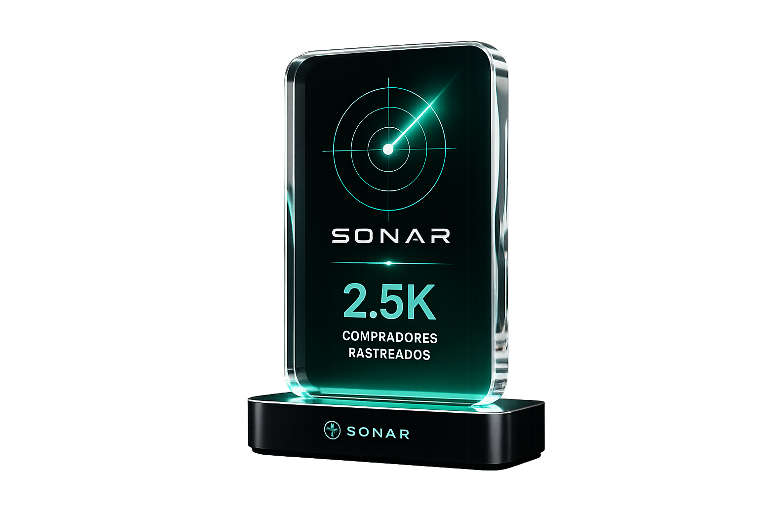Placa de premiação Sonar · 2,5K compradores rastreados